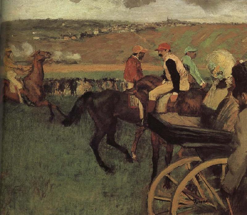 Edgar Degas amateurish caballero on horse-race ground France oil painting art
